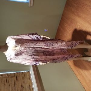 Peace One Silk Poncho Asymmetrical Hem Batik Print O/S